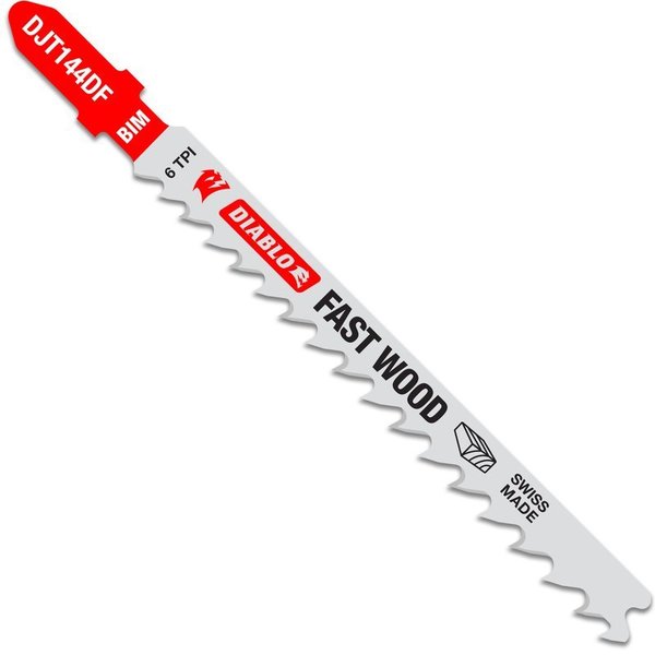 Diablo 4 in. Bi-Metal T-Shank Jig Saw Blade 6 TPI 5 pk DJT144DF5